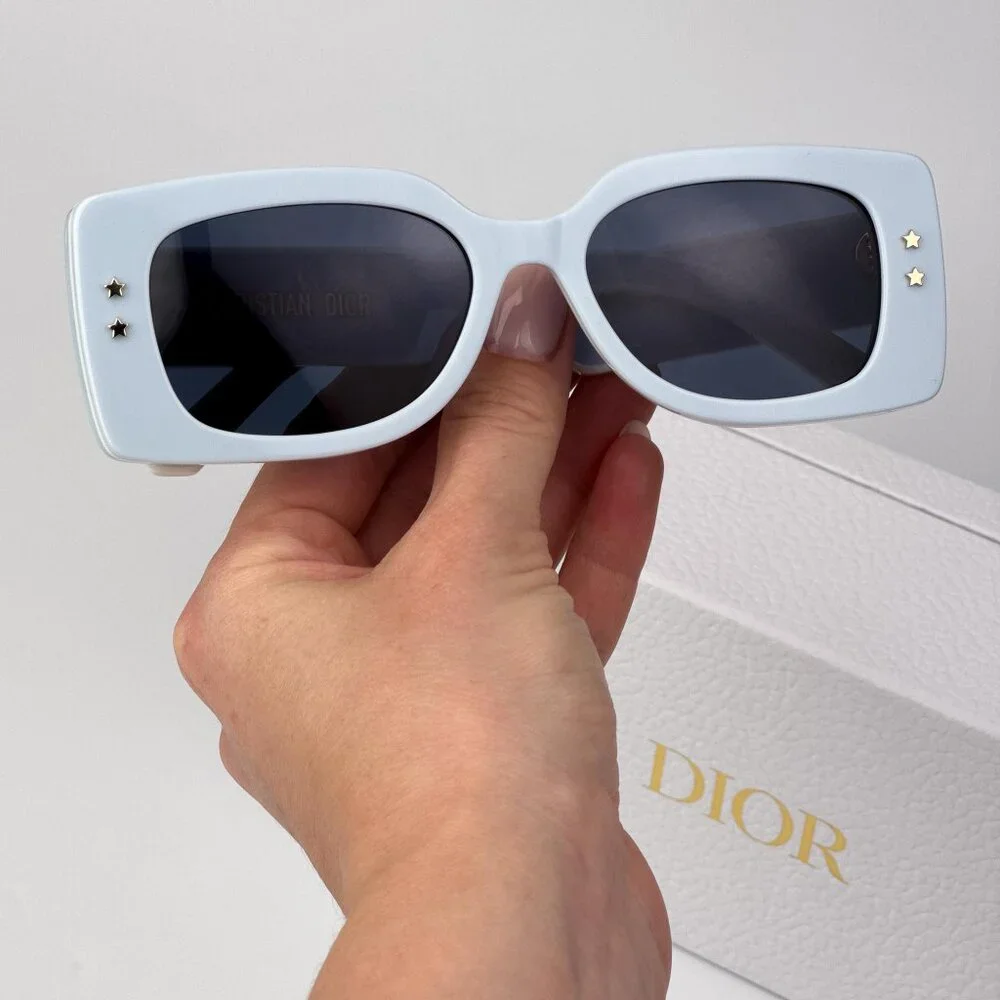 Dior DIORPACIFIC S1U 80B0 Men NEW AUTHENTIC Sunglasses Blue White Rectangle